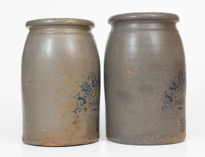 Lot of Two: J. M. HARDEN / PALATINE, W. VA 2 Gal. Stoneware Jars