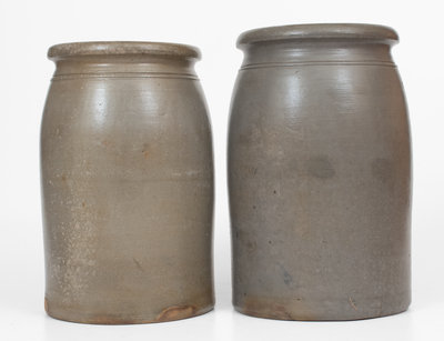 Lot of Two: J. M. HARDEN / PALATINE, W. VA 2 Gal. Stoneware Jars