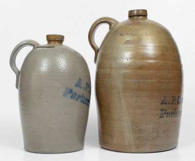 Lot of Two: A. P. DONAGHHO / PARKERSBURG, West Virginia Stoneware Jugs