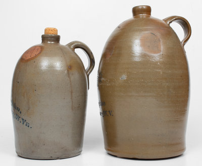 Lot of Two: 1 and 2 Gal. A. P. DONAGHHO / PARKERSBURG, W. VA Stoneware Jugs