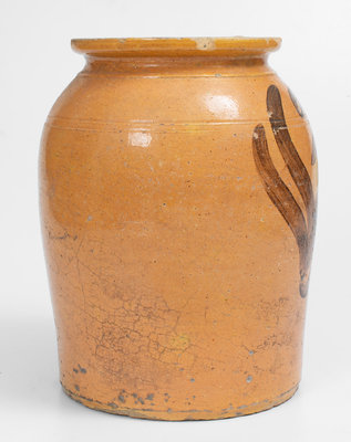 Rare Whitewater, Wisconsin Redware Jar w/ Manganese Decoration