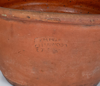 Lot of Two: Rare GREENWOOD, PA Redware Bowls Marked A. G. SMITH and K. PARKER