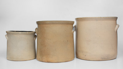 Lot of Three: Unusual Ballardvale, Massachusetts Stoneware Crocks