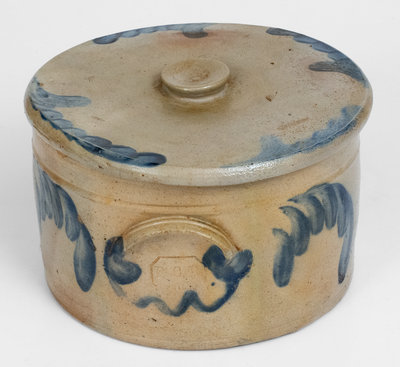 R. C. R. / PHILA Stoneware Butter Crock w/ Lid, Richard C. Remmey, Philadelphia