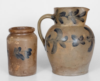 Lot of Two: Stoneware Pitcher and Jar att. Henry H. Remmey, Philadelphia, PA