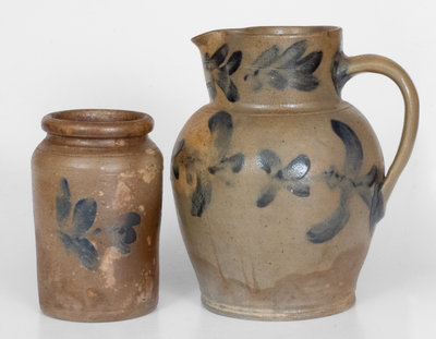 Lot of Two: Stoneware Pitcher and Jar att. Henry H. Remmey, Philadelphia, PA