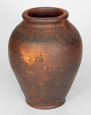 Unusual Early Stoneware Jar with Slip-Trailed Decoration