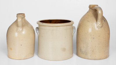 Lot of Three: New York State Stoneware: ITHACA, POUGHKEEPSIE, and OGDENSBURGH