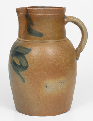 Attrib. Adam Keister, Strasburg, Virginia, Stoneware Pitcher w Floral Decoration