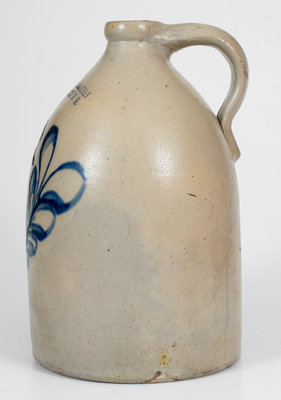 Fine Stoneware MANCHESTER, NH Advertising Jug w/ Parrot Decoration, att. F. B. Norton, Worcester, MA