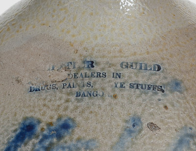 Rare Bangor, Maine Stoneware Advertising Jug Dated