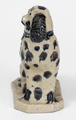 Fine Elaborate Midwestern Stoneware Spaniel Figure, late 19th century