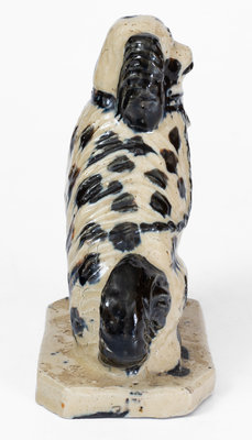 Fine Elaborate Midwestern Stoneware Spaniel Figure, late 19th century