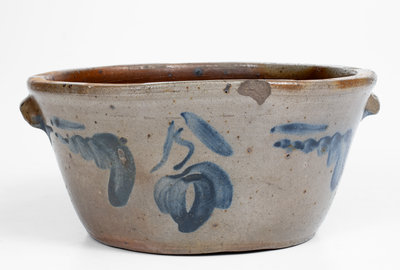 SOLOMON BELL / STRASBURG, VA Stoneware Bowl w/ Floral Decoration, c1850-80