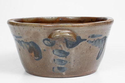 SOLOMON BELL / STRASBURG, VA Stoneware Bowl w/ Floral Decoration, c1850-80