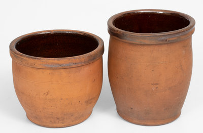 Lot of Two: JOHN BELL / WAYNESBORO and JOHN W. BELL / Waynesboro, PA Redware Jars