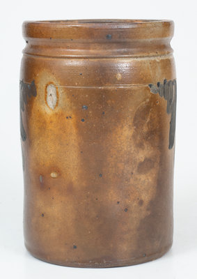 SOLOMON BELL / STRASBURG, VA Stoneware Jar w/ Floral Decoration, circa 1850-1880