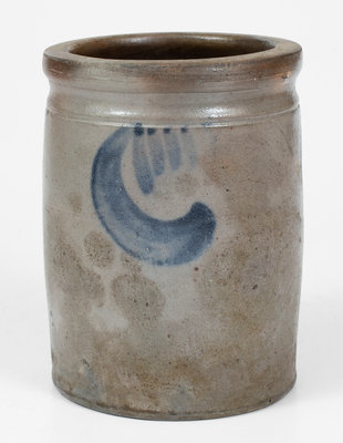 SOLOMON BELL / STRASBURG, VA Stoneware Jar w/ Cobalt Swag Decoration