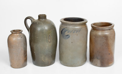 Lot of Four: Bell Family, Strasburg, VA Stoneware Jars and Jug