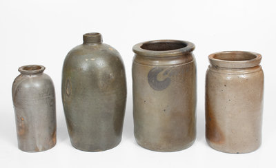 Lot of Four: Bell Family, Strasburg, VA Stoneware Jars and Jug