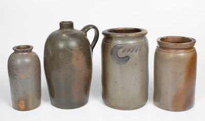 Lot of Four: Bell Family, Strasburg, VA Stoneware Jars and Jug