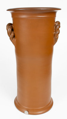 Rope-Handled JOHN BELL / WAYNESBORO Redware Umbrella Stand