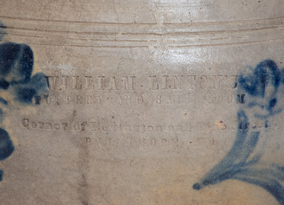 Extremely Rare WILLIAM LINTON'S / POTTERY AND SALESROOM / BALTIMORE, MD Stoneware Filter