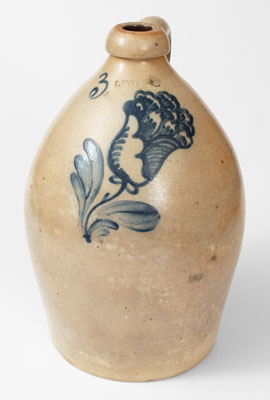 LYONS, New York Three-Gallon Stoneware Jug, c1860