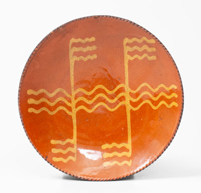 Philadelphia Slip-Decorated Redware Plate