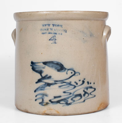 NEW YORK STONEWARE CO. / FORT EDWARD, N.Y. Four-Gallon Stoneware Chicken Crock