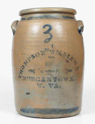 THOMPSON, WILLIAMS & CO. / MORGANTOWN, W. VA Stoneware Jar, c1875