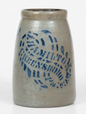 J. HAMILTON & CO. / GREENSBORO, PA Stoneware Canning Jar