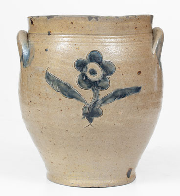 Albany, New York Stoneware Jar w/ Incised Floral Decoration, early 19th century