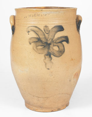 Very Rare J. BOYNTON, Albany, New York Stoneware Jar, 1816-1818