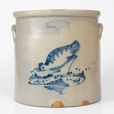 OTTMAN BRO'S & CO. / FORT EDWARD, NY 6 Gal. Stoneware Chicken Crock