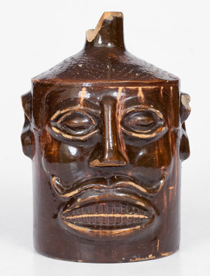 Exceptional Stoneware Face Jug attrib. Ernest Galloway, Paducah, Kentucky