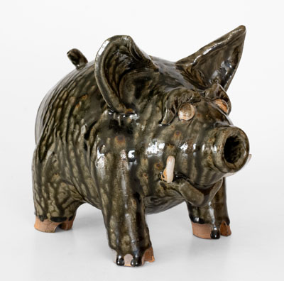Cleater J. Meaders Pottery Pig Bank (Cleveland, GA), c1990 