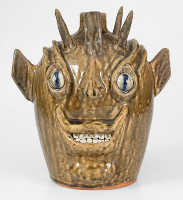 Extremely Rare John Meaders Double Face Devil Jug, Cleveland, GA