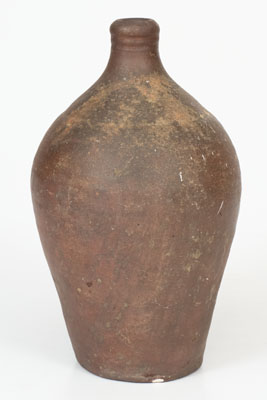 Quart-Sized Iron-Dipped Stoneware Jug, attrib. Chester Webster, Fayetteville, NC, c1825
