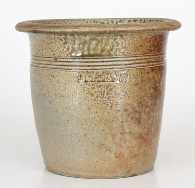 J. M. HAYS (Randolph County, North Carolina) Salt-Glazed Stoneware Cream Riser
