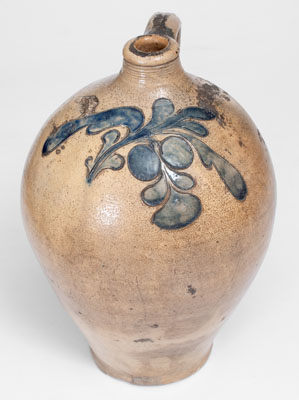 Manhattan Stoneware Jug w/ Incised Floral Decoration, possibly David Morgan, c1800