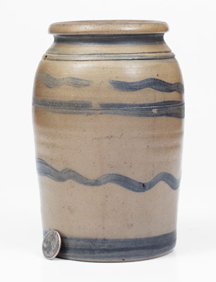 Small-Sized Striped Western Pennsylvania Stoneware Jar, circa 1870