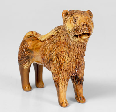 Pennsylvania Redware Standing Lion Figure