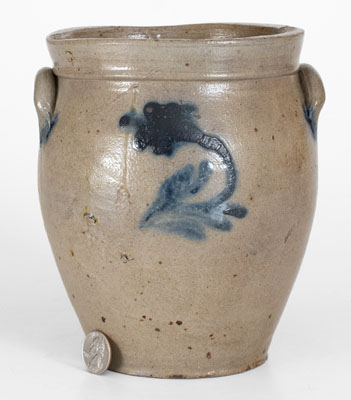 Attrib. Howe and Clark, Athens, New York 1/2 Gal. Stoneware Jar w/ Brushed Decoration