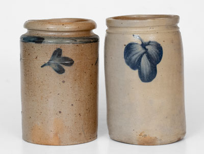 Lot of Two: Small-Sized Baltimore Stoneware Jars, circa 1880