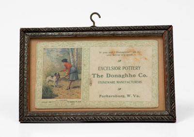 Rare EXCELSIOR POTTERY / THE DONAGHHO CO. / STONEWARE MANUFACTURERS Advertising Card