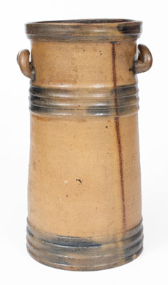 Unusual Banded Stoneware Churn with Loop Handles, early 19th century