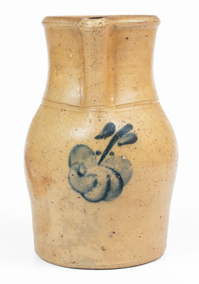 Attrib. Roseville, Ohio Stoneware Pitcher w/ Apple Decoration, c1875