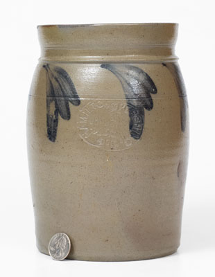 Rare HAMILTON & PERSHING / JOHNSTOWN, PA Stoneware Jar, 1852-55