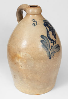 LYONS, New York Three-Gallon Stoneware Jug, c1860